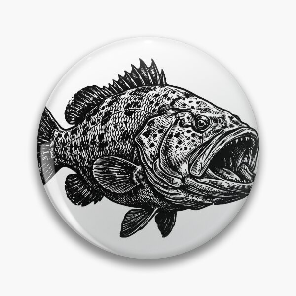 Item preview, Vintage Woodcut Giant Grouper Illustration designed and sold by DuckOddity.