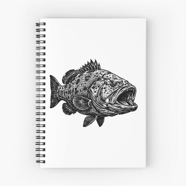 Item preview, Vintage Woodcut Giant Grouper Illustration designed and sold by DuckOddity.