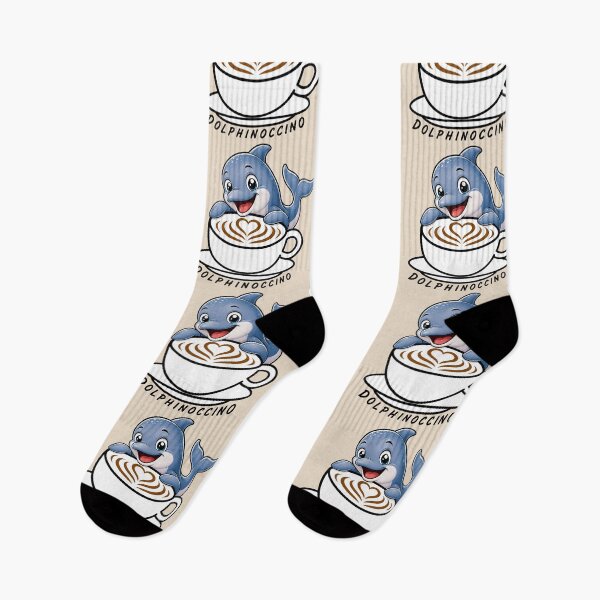 Item preview, ☕ BREWED BEASTIES COLLECTION ☕ -  SEA SIDEKICKS - Dolphinoccino designed and sold by WheelieGdArt.