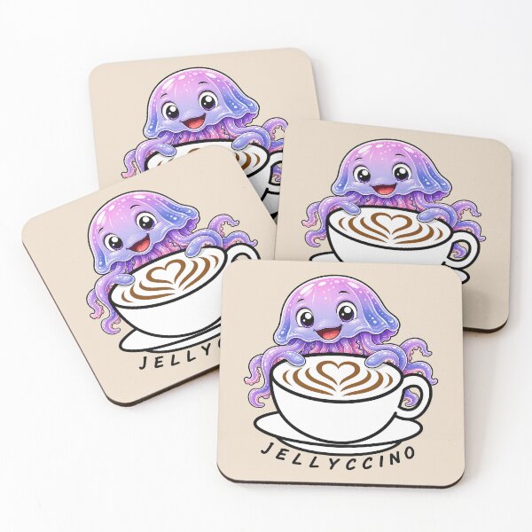 Item preview, ☕ BREWED BEASTIES COLLECTION ☕ -  SEA SIDEKICKS - Jellyccino designed and sold by WheelieGdArt.