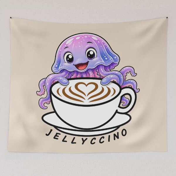 Item preview, ☕ BREWED BEASTIES COLLECTION ☕ -  SEA SIDEKICKS - Jellyccino designed and sold by WheelieGdArt.
