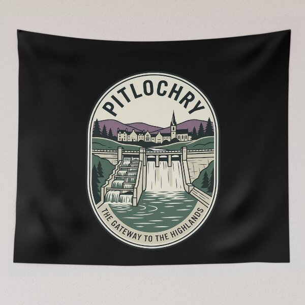 Item preview, Pitlochry Scotland Gateway Highlands Vintage Travel Emblem designed and sold by k3rstman1.