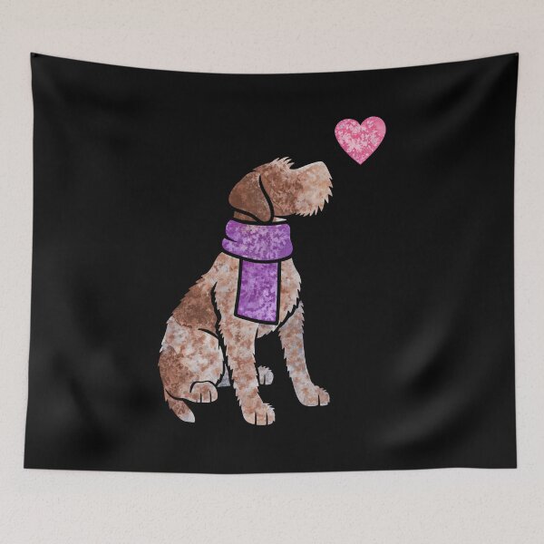 Item preview, Cute Shaggy Dog Art with Heart and Scarf designed and sold by Dmo3HarkoArt.