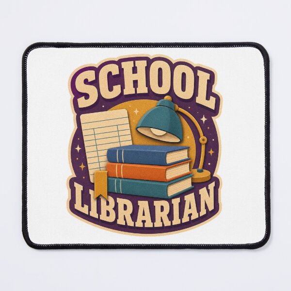 Item preview, School Librarian Checkout Card Reading Badge designed and sold by Freshloop Studio | Whimsical Vintage Art.