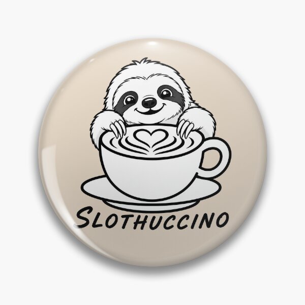 Item preview, ☕ BREWED BEASTIES COLLECTION ☕ - WOODLAND FRIENDS -  Slothuccino designed and sold by WheelieGdArt.