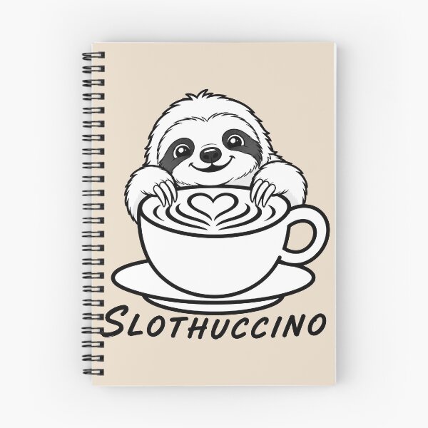 Item preview, ☕ BREWED BEASTIES COLLECTION ☕ - WOODLAND FRIENDS -  Slothuccino designed and sold by WheelieGdArt.