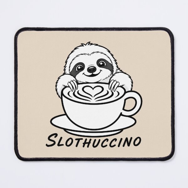 Item preview, ☕ BREWED BEASTIES COLLECTION ☕ - WOODLAND FRIENDS -  Slothuccino designed and sold by WheelieGdArt.