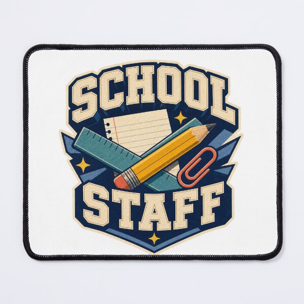 Item preview, Retro School Staff Varsity Team Badge designed and sold by Freshloop Studio | Whimsical Vintage Art.