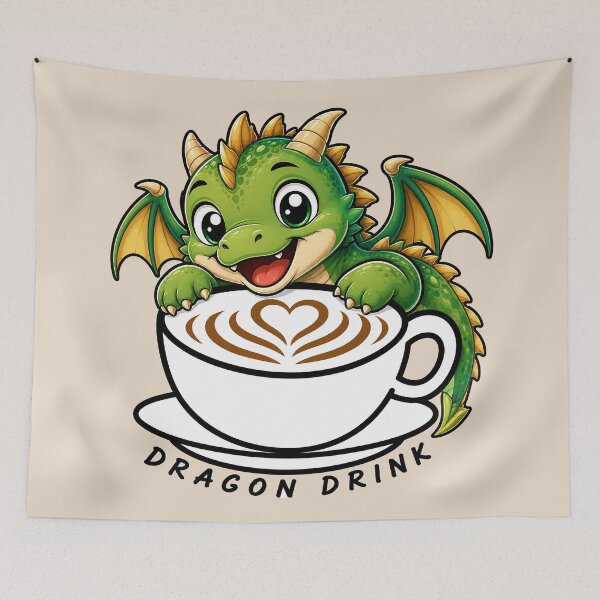 Item preview, ☕ BREWED BEASTIES COLLECTION ☕ -  FANTASY FRIENDS - Dragon Drink designed and sold by WheelieGdArt.