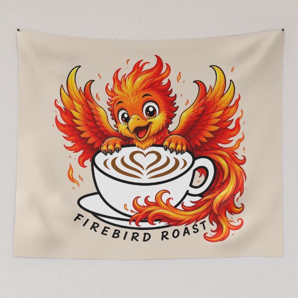 Item preview, ☕ BREWED BEASTIES COLLECTION ☕ -  FANTASY FRIENDS - Firebird Roast designed and sold by WheelieGdArt.