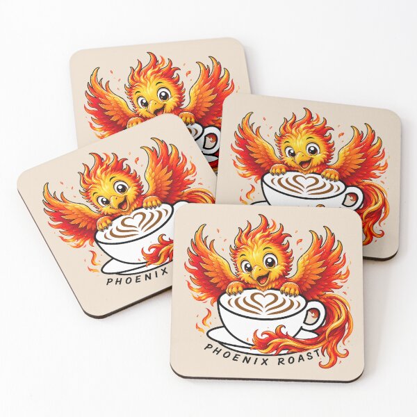 Item preview, ☕ BREWED BEASTIES COLLECTION ☕ -  FANTASY FRIENDS - Phoenix Roast designed and sold by WheelieGdArt.