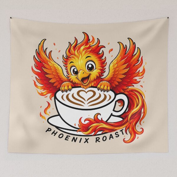 Item preview, ☕ BREWED BEASTIES COLLECTION ☕ -  FANTASY FRIENDS - Phoenix Roast designed and sold by WheelieGdArt.