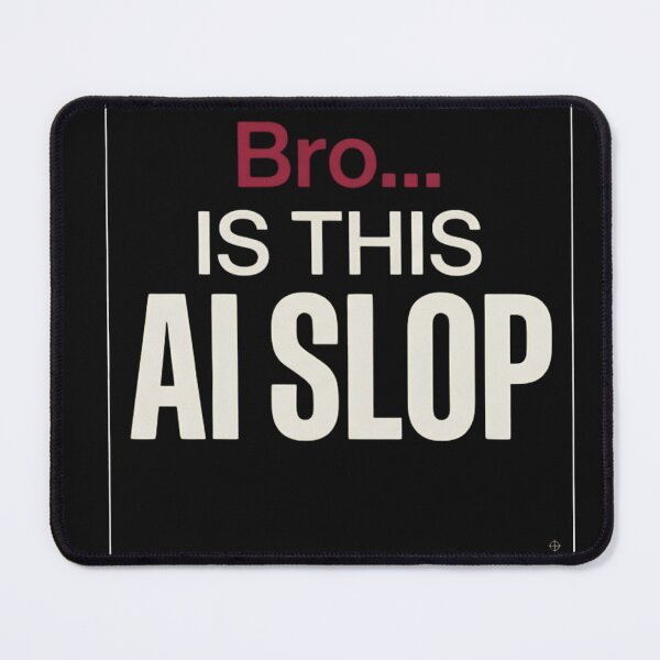 Item preview, Bro Is This AI Slop Streetwear Typography Anti AI designed and sold by Uchida Arts ®.