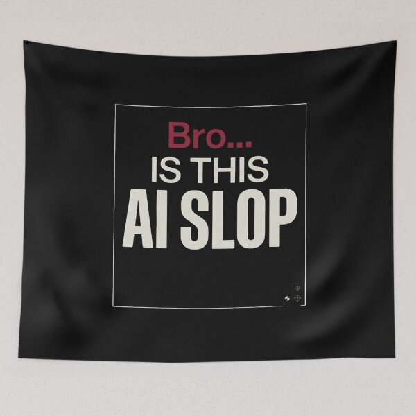 Item preview, Bro Is This AI Slop Streetwear Typography Anti AI designed and sold by uchidaarts.