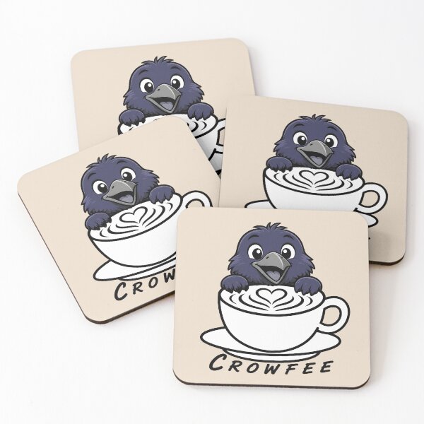 Item preview, ☕ BREWED BEASTIES COLLECTION ☕ -  FEATHERED FRIENDS - Crowfee designed and sold by WheelieGdArt.