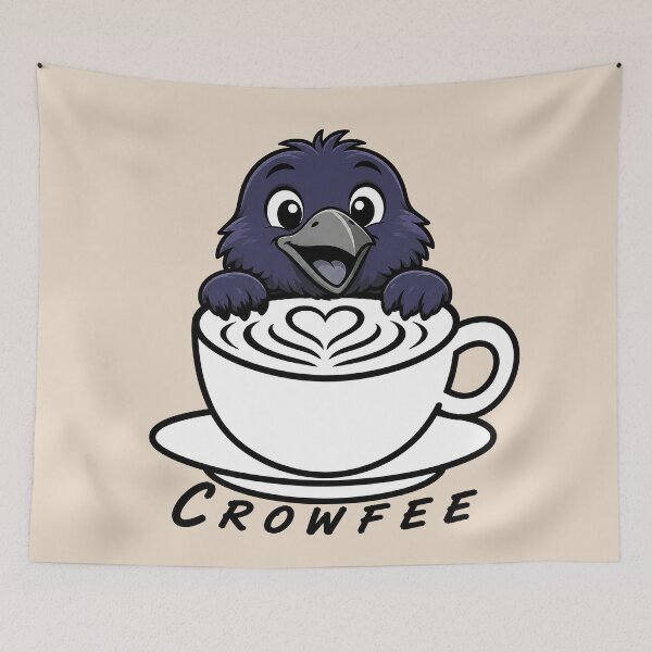 Item preview, ☕ BREWED BEASTIES COLLECTION ☕ -  FEATHERED FRIENDS - Crowfee designed and sold by WheelieGdArt.