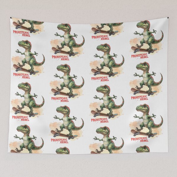 Item preview, Prehistoric Rebel – Velociraptor on a skateboard designed and sold by LiskoDesign.