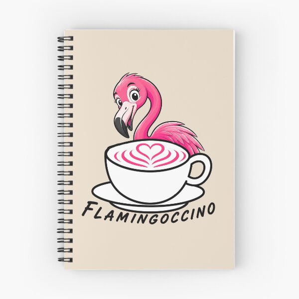 Item preview, ☕ BREWED BEASTIES COLLECTION ☕ -  FEATHERED FRIENDS - Flamingoccino designed and sold by WheelieGdArt.
