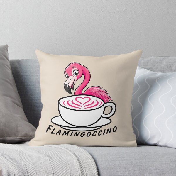 Item preview, ☕ BREWED BEASTIES COLLECTION ☕ -  FEATHERED FRIENDS - Flamingoccino designed and sold by WheelieGdArt.