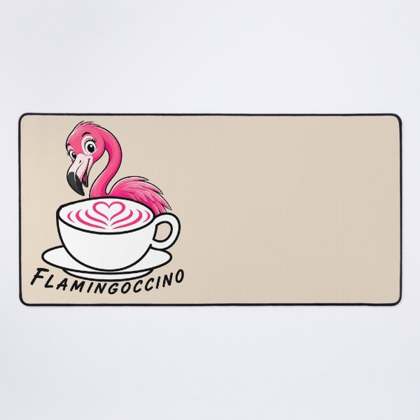 Item preview, ☕ BREWED BEASTIES COLLECTION ☕ -  FEATHERED FRIENDS - Flamingoccino designed and sold by WheelieGdArt.