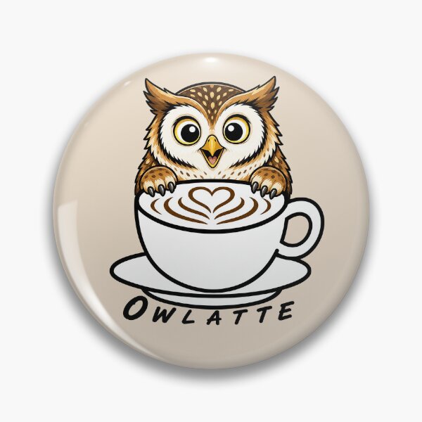 Item preview, ☕ BREWED BEASTIES COLLECTION ☕ -  FEATHERED FRIENDS - Owlatte designed and sold by WheelieGdArt.