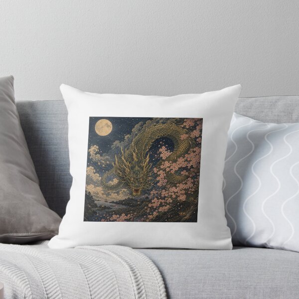 Item preview, Moonlit Dragon Among Cherry Blossoms designed and sold by  Silent Japan Studio.