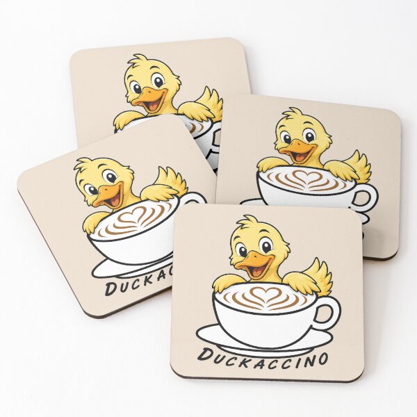 Item preview, ☕ BREWED BEASTIES COLLECTION ☕ -  FEATHERED FRIENDS - Duckaccino designed and sold by WheelieGdArt.