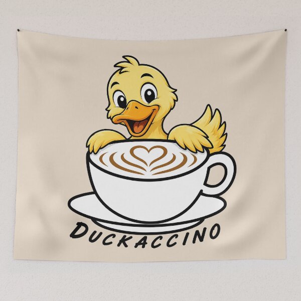 Item preview, ☕ BREWED BEASTIES COLLECTION ☕ -  FEATHERED FRIENDS - Duckaccino designed and sold by WheelieGdArt.