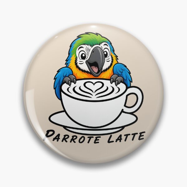 Item preview, ☕ BREWED BEASTIES COLLECTION ☕ -  FEATHERED FRIENDS - Parrote Latte designed and sold by WheelieGdArt.