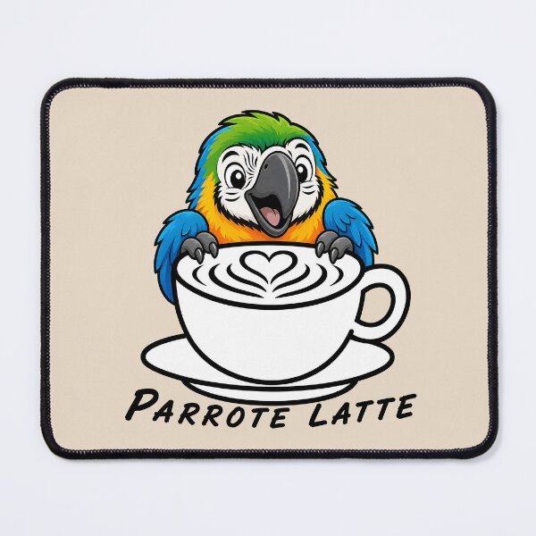 Item preview, ☕ BREWED BEASTIES COLLECTION ☕ - FEATHERED FRIENDS - Parrote Latte designed and sold by WheelieGdArt.