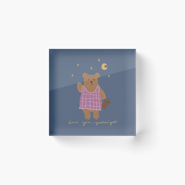 Item preview, Cute bedtime bear with quote „ Love You, goodnight” designed and sold by Malvamalu.