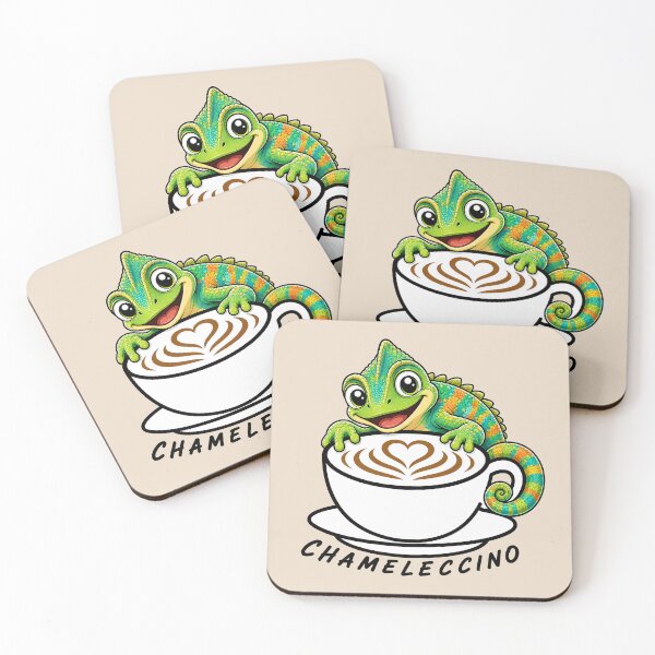 Item preview, ☕ BREWED BEASTIES COLLECTION ☕ -  REPTILE REGULARS  & AMPHIBIAN AMIGOS - Chameleccino  designed and sold by WheelieGdArt.