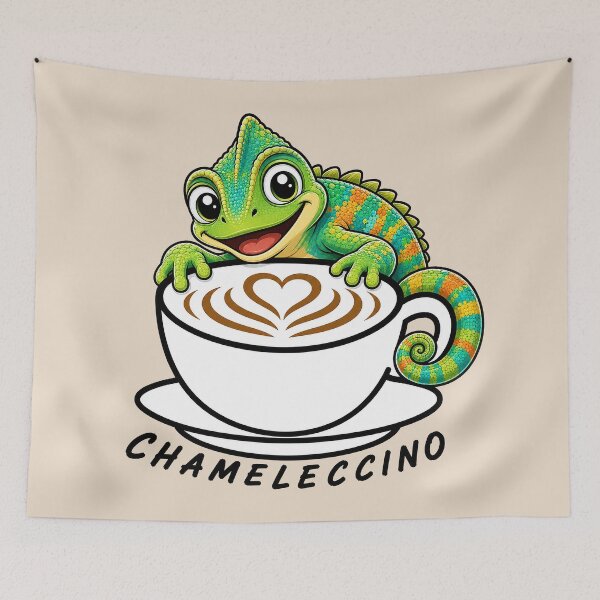 Item preview, ☕ BREWED BEASTIES COLLECTION ☕ -  REPTILE REGULARS  & AMPHIBIAN AMIGOS - Chameleccino  designed and sold by WheelieGdArt.