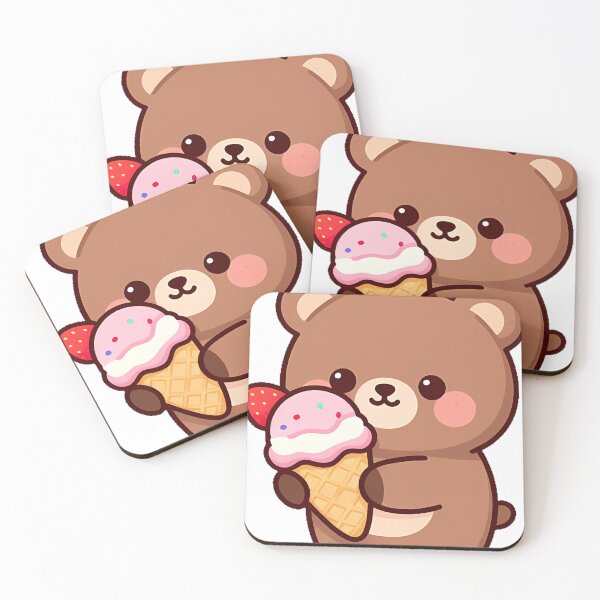 Item preview, Cute Bear Cub with Ice Cream Cone designed and sold by pumsquare.