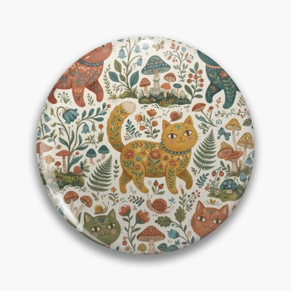 Item preview, Cute Woodland Cats Seamless Pattern designed and sold by Iampoji.