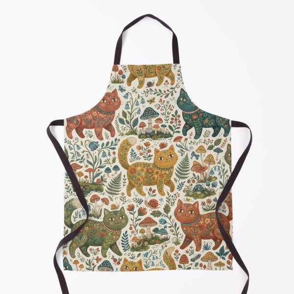 Item preview, Cute Woodland Cats Seamless Pattern designed and sold by Iampoji.