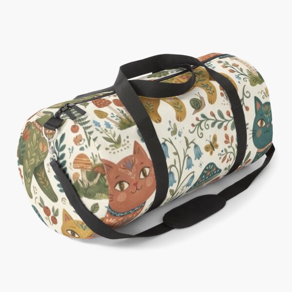 Item preview, Cute Woodland Cats Seamless Pattern designed and sold by Iampoji.