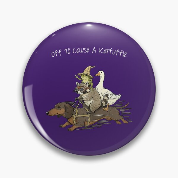 Item preview, Off to Cause A Kerfuffle Frog Raccoon Goose Riding Dachshund designed and sold by FrankIsabel.