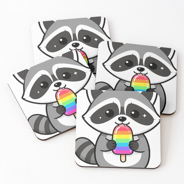 Item preview, Cute Raccoon with Popsicle designed and sold by pumsquare.