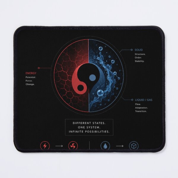 Item preview, Yin Yang States of Matter Minimalist Science Graphic designed and sold by Phaseboundary.