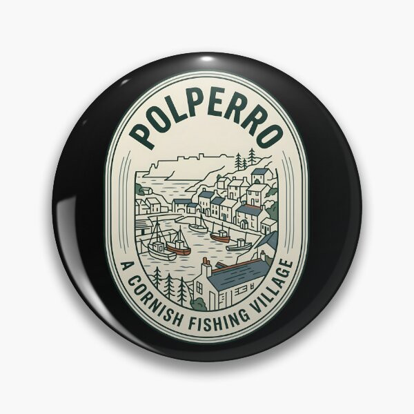 Item preview, Polperro Cornish Fishing Village Vintage Travel Emblem designed and sold by k3rstman1.