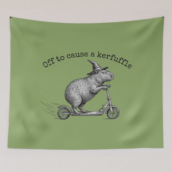 Item preview, Off to Cause A Kerfuffle Funny Capybara Scooter designed and sold by ArleneRowe.