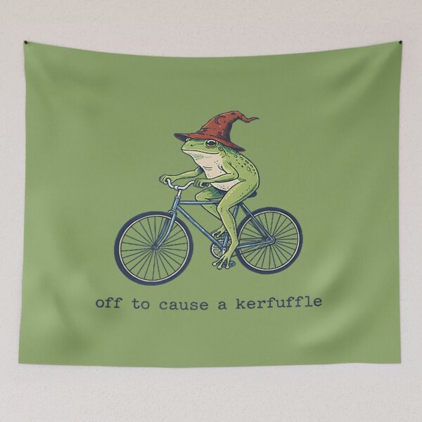 Item preview, Off to Cause a Kerfuffle Funny Frog designed and sold by ArleneRowe.