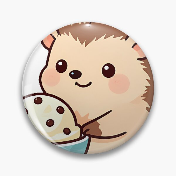 Item preview, Cute Hedgehog with Ice Cream Bowl designed and sold by pumsquare.