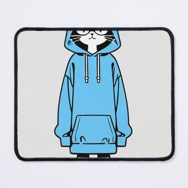 Item preview, Cat - Cyan Hoodie Black Face White Muzzle designed and sold by World-Pets.