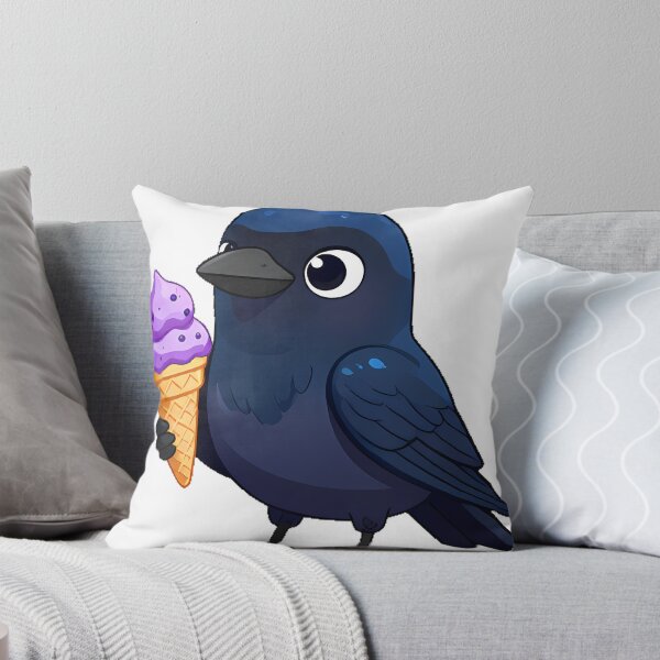 Item preview, Cute Crow with Ice Cream Cone designed and sold by pumsquare.