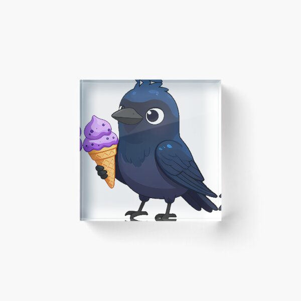 Item preview, Cute Crow with Ice Cream Cone designed and sold by pumsquare.