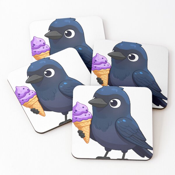 Item preview, Cute Crow with Ice Cream Cone designed and sold by pumsquare.