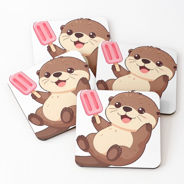 Item preview, Cute Otter with Popsicle designed and sold by pumsquare.