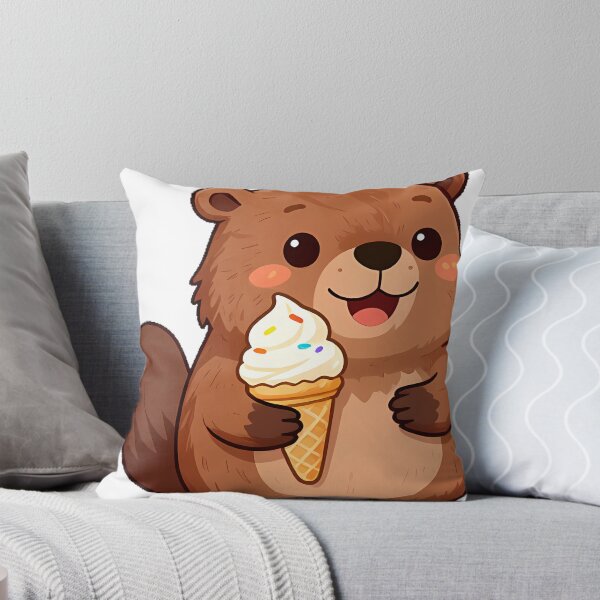 Item preview, Cute Beaver with Ice Cream Cone designed and sold by pumsquare.